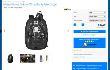 Xdeep Ghost Deluxe Wing Backplate Large - NIEUW beschikbaar voor biedingen