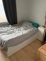 IKEA Brimnes Bedframe met Opbergruimte, Huis en Inrichting, Ophalen, Wit, Tweepersoons, 140 cm