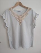 Zara katoen linnen lichtblauwe blouse met kant, maat M, Zara, Nieuw, Stichting Angel's Choice, Angelschoice@gmail.com
