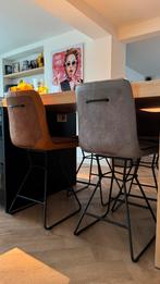 4 leren barkrukken - XOOON, Ophalen, Draaibaar, 60 tot 90 cm, Leer