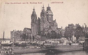 amsterdam prins hendrikkade 1919  boten  st nicolaaskerk beschikbaar voor biedingen