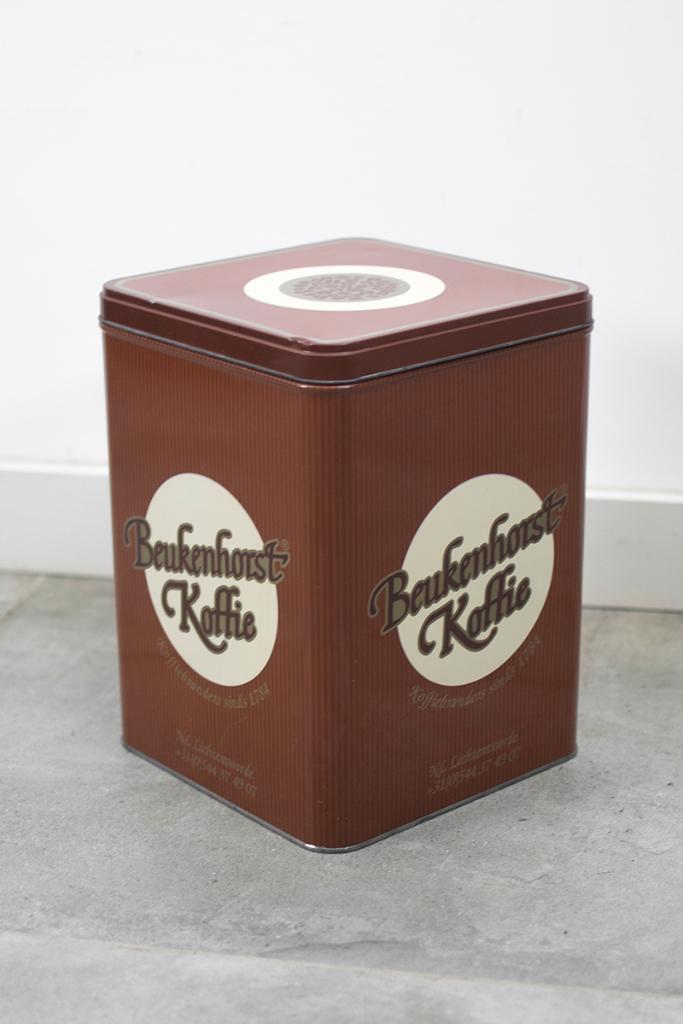 Vintage, retro groot blik Beukenhorst koffie, koffieblik, Verzamelen, Blikken, Gebruikt, Koffie, Overige merken, Ophalen of Verzenden