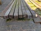 hardhouten palen schuttingpalen 7x7 8 stuks gebruikt, Ophalen, Gebruikt, Palen, Hardhout