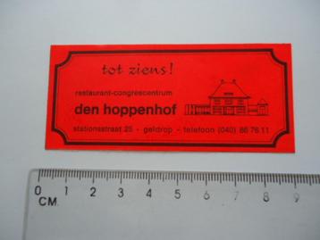 sticker oud Geldrop Den Hoppenhof restaurant stationsstr 25 beschikbaar voor biedingen