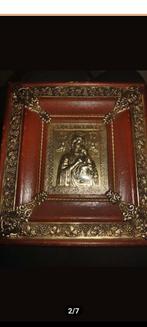 Izgs schilderij belegd met zilver Maria, Antiek en Kunst, Ophalen of Verzenden