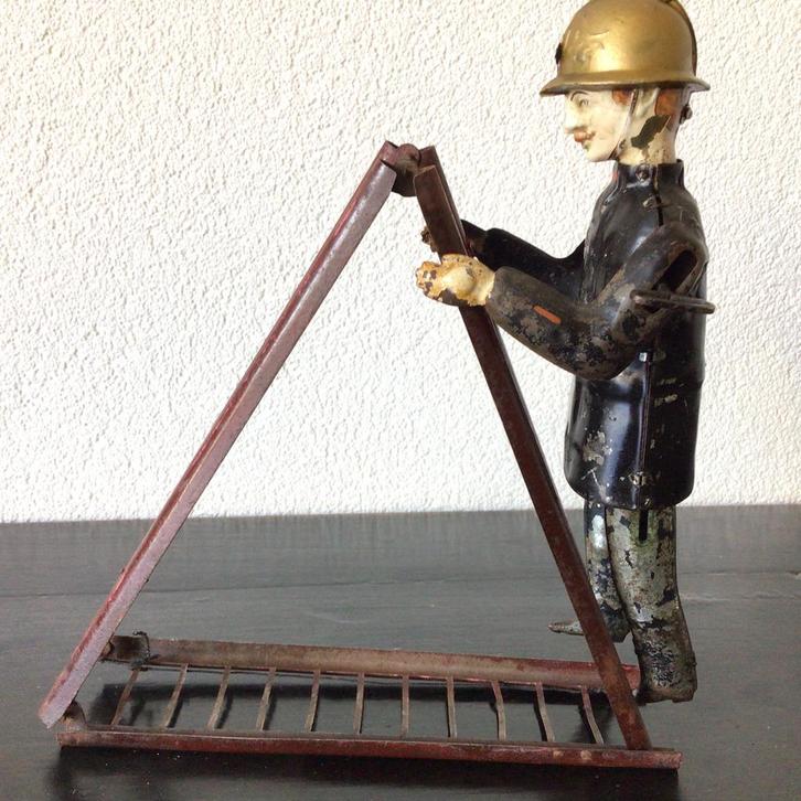 Fernand Martin brandweerman met ladder., Antiek en Kunst, Antiek | Speelgoed, Ophalen of Verzenden