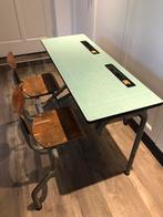 Vintage school bureau Formica blad, Huis en Inrichting, Bureaus, Zo goed als nieuw, Ophalen, Bureau