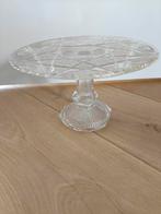 Vintage Taartplateau Glas, Gebruikt, Schaal, Rond, Ophalen of Verzenden
