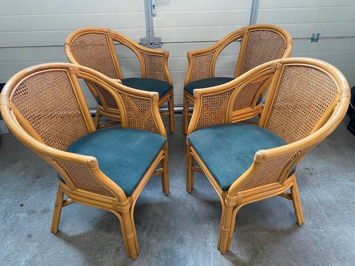 Rotan stoelen, Huis en Inrichting, Stoelen, Gebruikt, Vier, Riet of Rotan, Overige kleuren, Ophalen