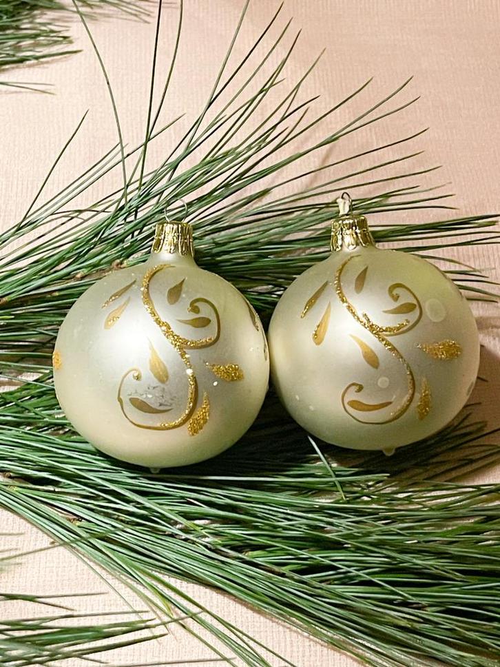 Parelmoer kerstballen, Diversen, Kerst, Zo goed als nieuw, Ophalen of Verzenden