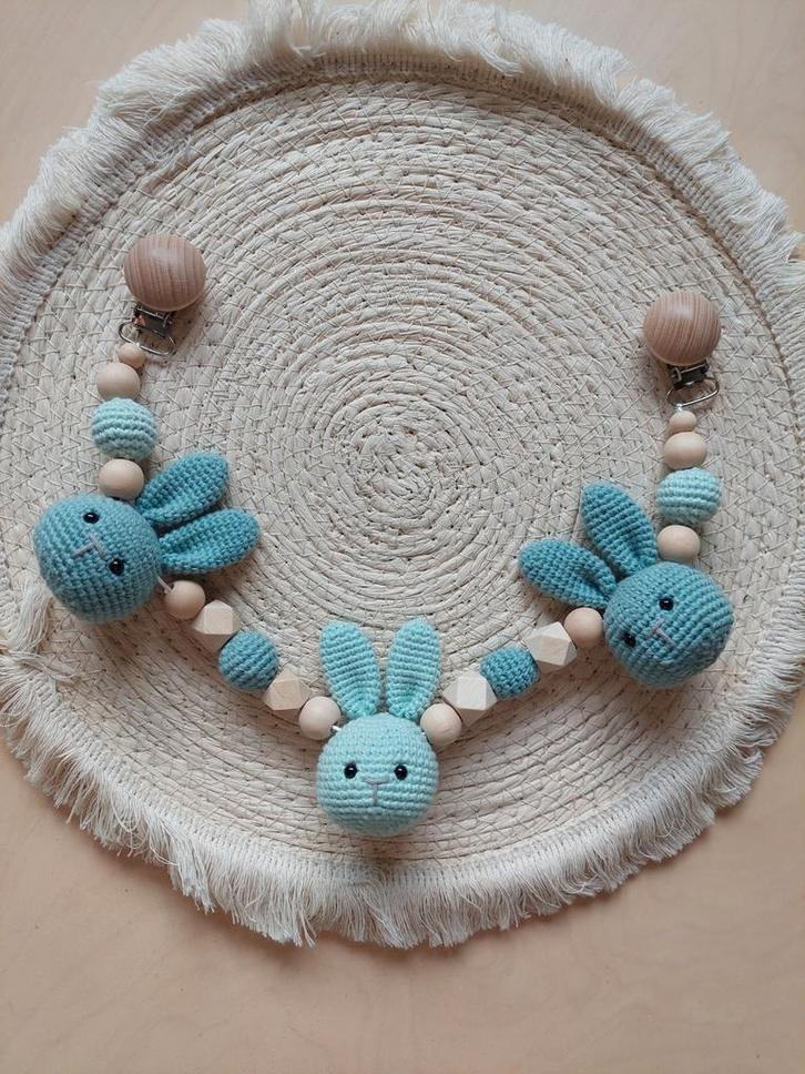 Wagenspanner konijntjes - diverse kleuren, Kinderen en Baby's, Speelgoed | Babyspeelgoed, Nieuw, Mobiel, Ophalen of Verzenden