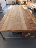 Steigerhouten tafel bureau 360cm lang, kantoortafel, Ophalen, Gebruikt, Rechthoekig, Hout