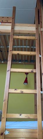 Rechte houten trap voor hoogslaper, Ophalen, Gebruikt, Eenpersoons, 90 cm