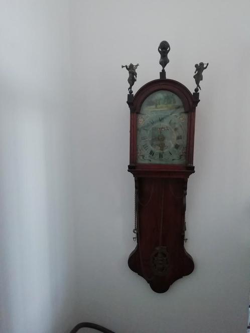 Bijzonder mooie antieke Friesche staartklok van rond 1850, Antiek en Kunst, Antiek | Klokken, Ophalen