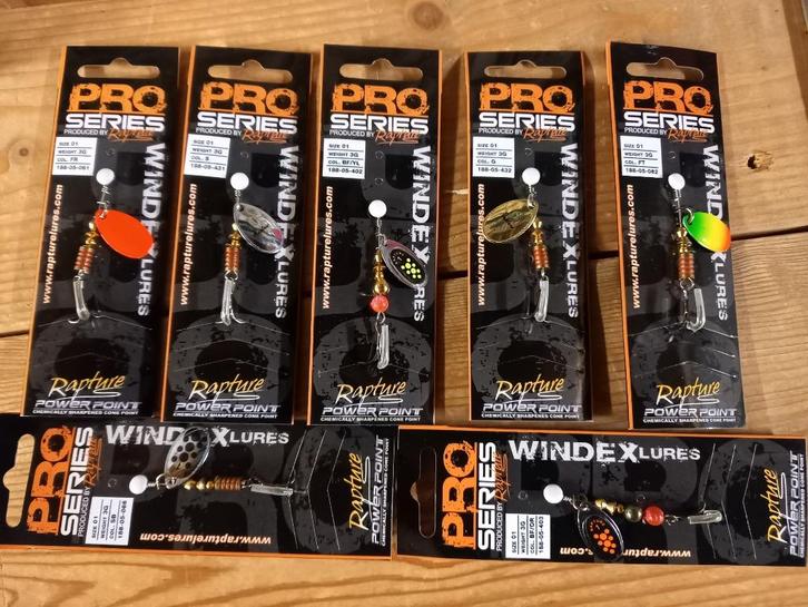 5 halen= 4 betalen...Rapture Windex Spinners (3 gewichten), Watersport en Boten, Hengelsport | Algemeen, Nieuw, Kunstaas, Ophalen of Verzenden