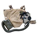 WWII US Army M3 Diaphragm Gas Mask Set Named, Ophalen of Verzenden, Landmacht, Amerika, Embleem of Badge