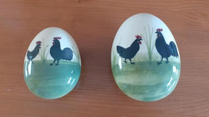 Zeller keramiek kip-haan twee eivormige bakjes, vanaf € 30,=, Huis en Inrichting, Keuken | Servies, Zo goed als nieuw, Overige typen