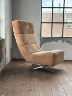 Vintage look design fauteuil, ribbelstof corduroy, Ophalen, Gebruikt, 75 tot 100 cm, Nvt