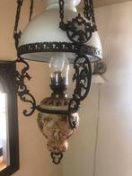Antieke Hanglamp met Engel Design en Glazen Kap. Uniek stuk!, Antiek en Kunst, Antiek | Lampen, Ophalen
