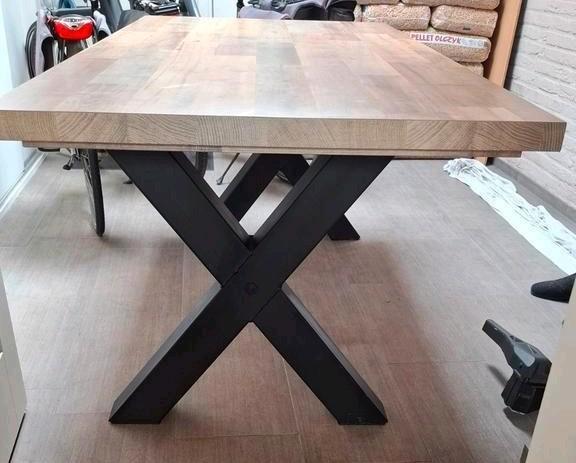 Eetkamertafel 190x100cm met X-poot, Huis en Inrichting, Tafels | Eettafels, 50 tot 100 cm, 150 tot 200 cm, Rechthoekig, Ophalen of Verzenden