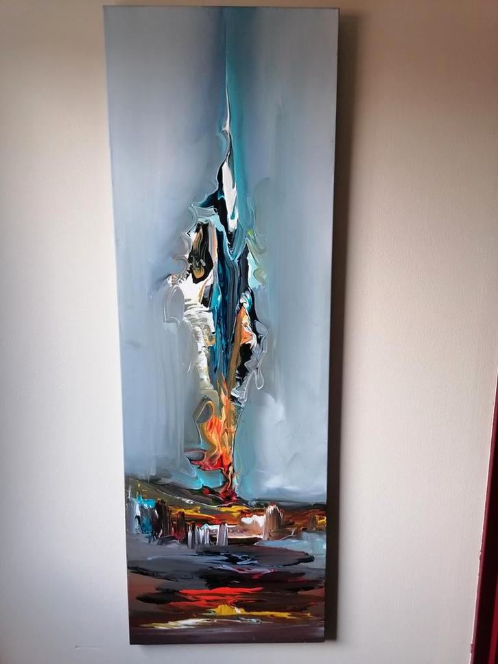 Abstract Schilderij - Uniek Kunstwerk, Antiek en Kunst, Kunst | Schilderijen | Abstract, Ophalen