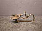 Antieke bronzen olielamp met Cobra, Antiek en Kunst, Ophalen of Verzenden