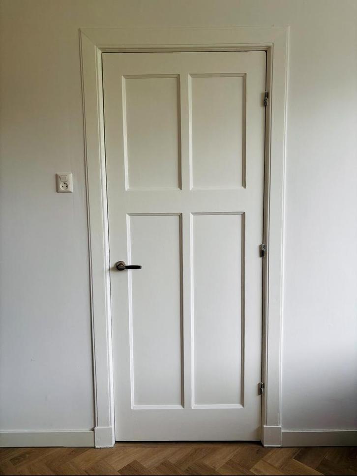 Oude massief houten paneeldeur, Doe-het-zelf en Verbouw, Deuren en Horren, Gebruikt, Binnendeur, 200 tot 215 cm, 80 tot 100 cm