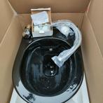 Zwarte toilet met bidet, Ophalen, Nieuw, Steen, Toilet