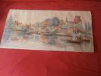 DORDRECHT ?? Panorama Gekl Ets/aquar.  Eug.  van RENSBURG, Antiek en Kunst, Ophalen