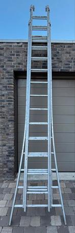 Te koop schuifladder, 3 x 14, werkhoogte 9 meter, Ophalen, Gebruikt, Ladder, Opvouwbaar of Inschuifbaar