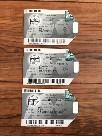 Oude PSV Champions League tickets 1999