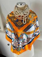Nieuwe schitterende Herm style sjaal oranje dessin chcs, Ophalen of Verzenden, Nieuw, Maat 46/48 (XL) of groter, Sjaal