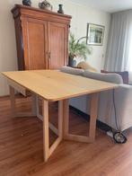 Uitklapbare houten eet tafel / site tafel met lade, Ophalen, Gebruikt, 50 tot 100 cm, Vijf personen of meer