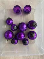 Diep paarse glazen heksenballen  en 2 paarse waxinelichtjes, Antiek en Kunst, Ophalen of Verzenden