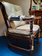 Oude leunstoel, Huis en Inrichting, Hout, Gebruikt, Bruin, Eén