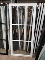 93x211,5cm binnendeur opdek L en R staallook wit SL44, Ophalen, 80 tot 100 cm, Glas, Binnendeur