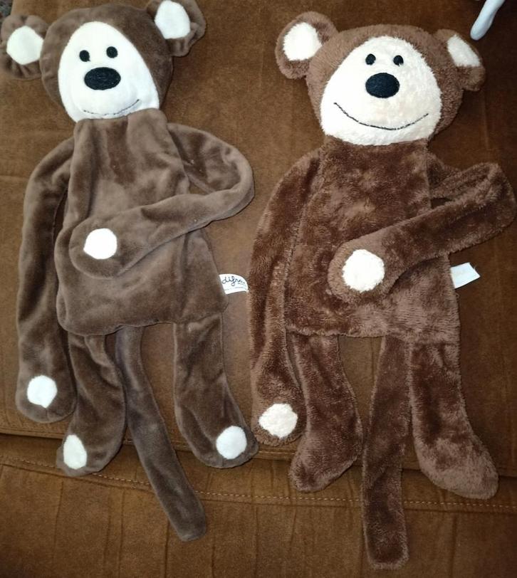2 stuks mario difrax slungel apen knuffels., Kinderen en Baby's, Speelgoed | Knuffels en Pluche, Zo goed als nieuw, Overige typen