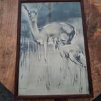 Afbeelding van Herten door H. van Meegeren afmetingen 48x31, Antiek en Kunst, Ophalen of Verzenden