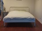 Wit metalen bedframe met lattenbodem – 160200 cm, Ophalen, Wit, Neutraal, Tweepersoons