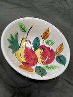 Vintage Schaal met Fruitmotief, Gebruikt, Porselein of Keramiek, Schaal, Rond