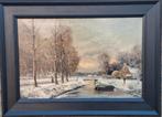 Winters landschap.  Sign. Olie/doek.  76/56 cm., Ophalen