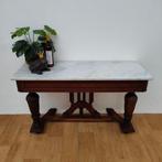 Antieke Franse sidetable, haltafel, bijzettafel marmer blad, Huis en Inrichting, Tafels | Sidetables, Valkenswaard, Gebruikt, Info@flashbackfurniture.nl