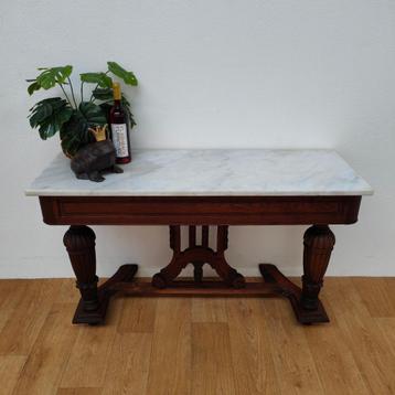 Antieke Franse sidetable, haltafel, bijzettafel marmer blad beschikbaar voor biedingen