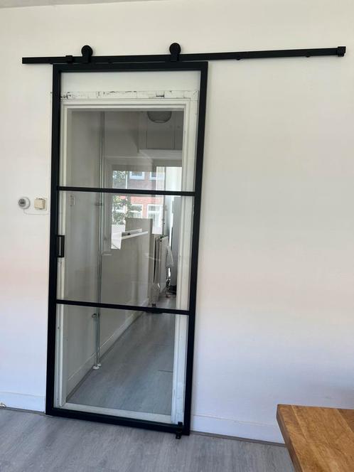 Aluminium loftdeur zwart Barnwood 100 x 235, Doe-het-zelf en Verbouw, Deuren en Horren, Gebruikt, Binnendeur, 215 cm of meer, 80 tot 100 cm
