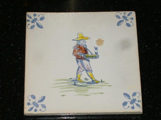 Antieke Wandtegel Zaaier Boer, Antiek en Kunst, Antiek | Wandborden en Tegels, Ophalen