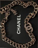 Chanel ketting -choker van 36cm t/m 44cm goudkleurig nieuw., Sieraden, Tassen en Uiterlijk, Kettingen, Overige materialen, Met strass