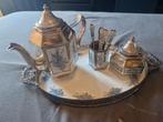 Antieke Duitse verzilverde theeset, Ophalen of Verzenden