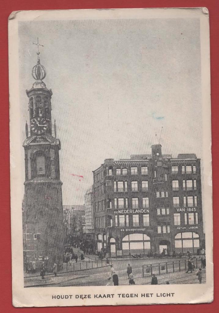 Amsterdam - de Munt "de Nederlanden van 1945" - 1954 (Landsm, Verzamelen, Ansichtkaarten | Nederland, Gelopen, Noord-Holland, 1940 tot 1960