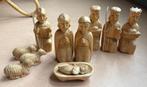 Vintage kerststal / kerstgroep, olijfbomenhout, compleet, Antiek en Kunst, Ophalen of Verzenden