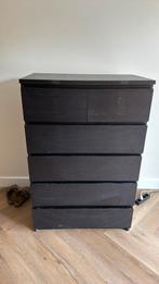 Malm ladekast 6 lades zwart, Ophalen, Gebruikt, 5 laden of meer, 100 tot 150 cm
